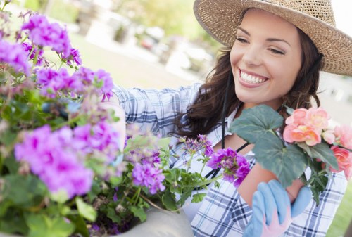 Professional landscaper working on a garden design in Hendon